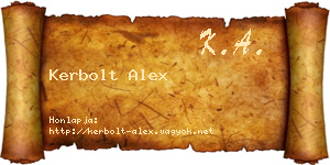 Kerbolt Alex névjegykártya