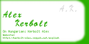 alex kerbolt business card